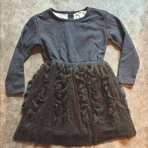 Crewcuts Charcoal Dress with Ruffled Skirt